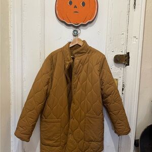 Women’s Tan Quilted Fleece Jacket